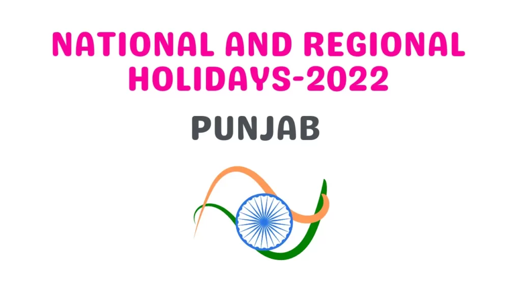 National And Regional Holidays 2022-Punjab