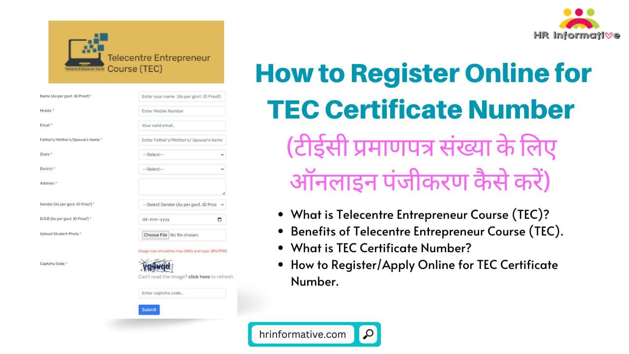 What is TEC & How to Register Online for TEC Certificate Number