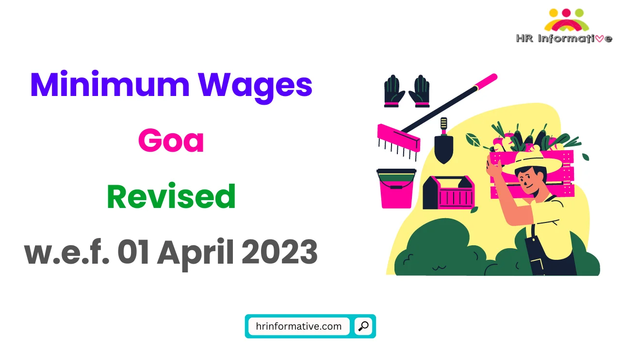 Minimum Wages in Goa Revised April 2023