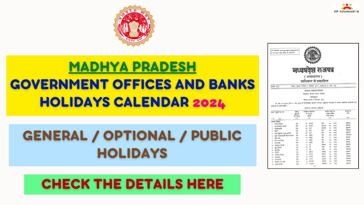 Madhya Pradesh Government and Bank Holidays List 2024 Notification, Download PDF