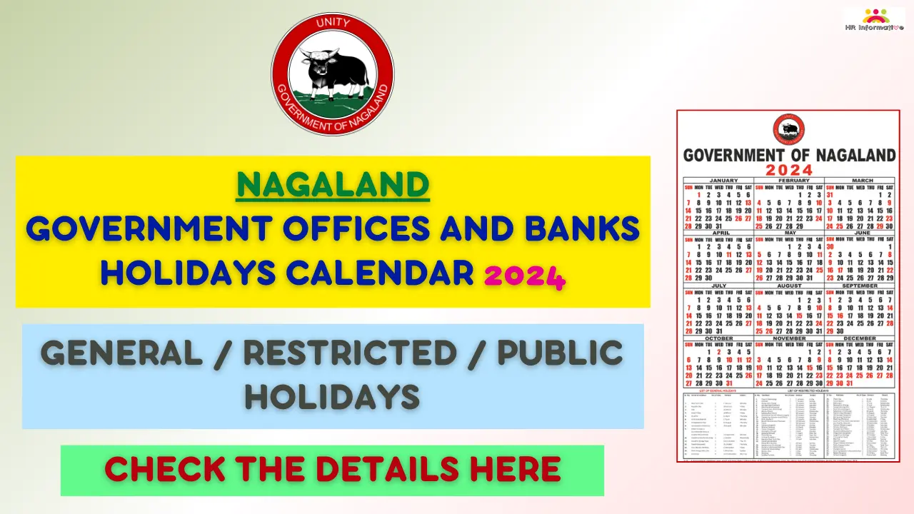 Nagaland Government and Bank Holidays List 2024 Notification, Download