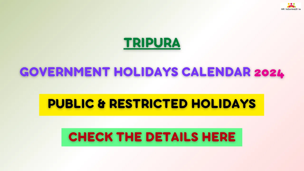 Tripura Government Holidays List 2024 Notification, Download PDF