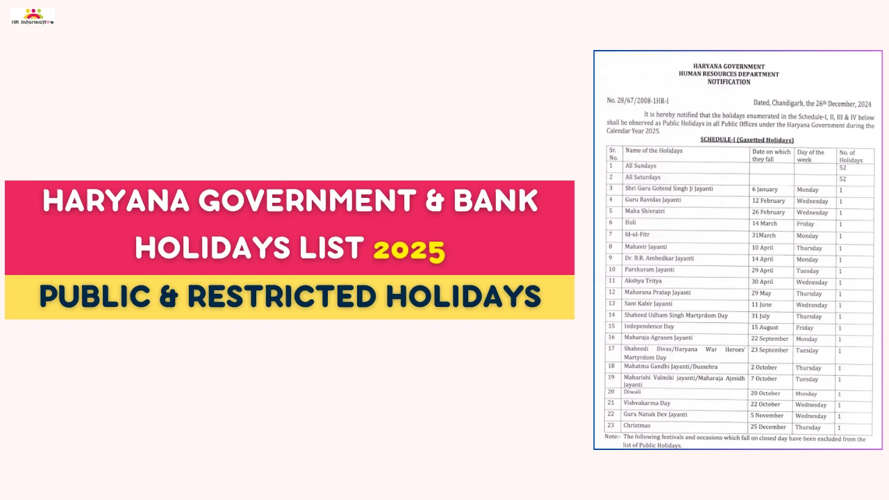 Haryana Government Holidays List 2025 » HR Compliance Labour Law