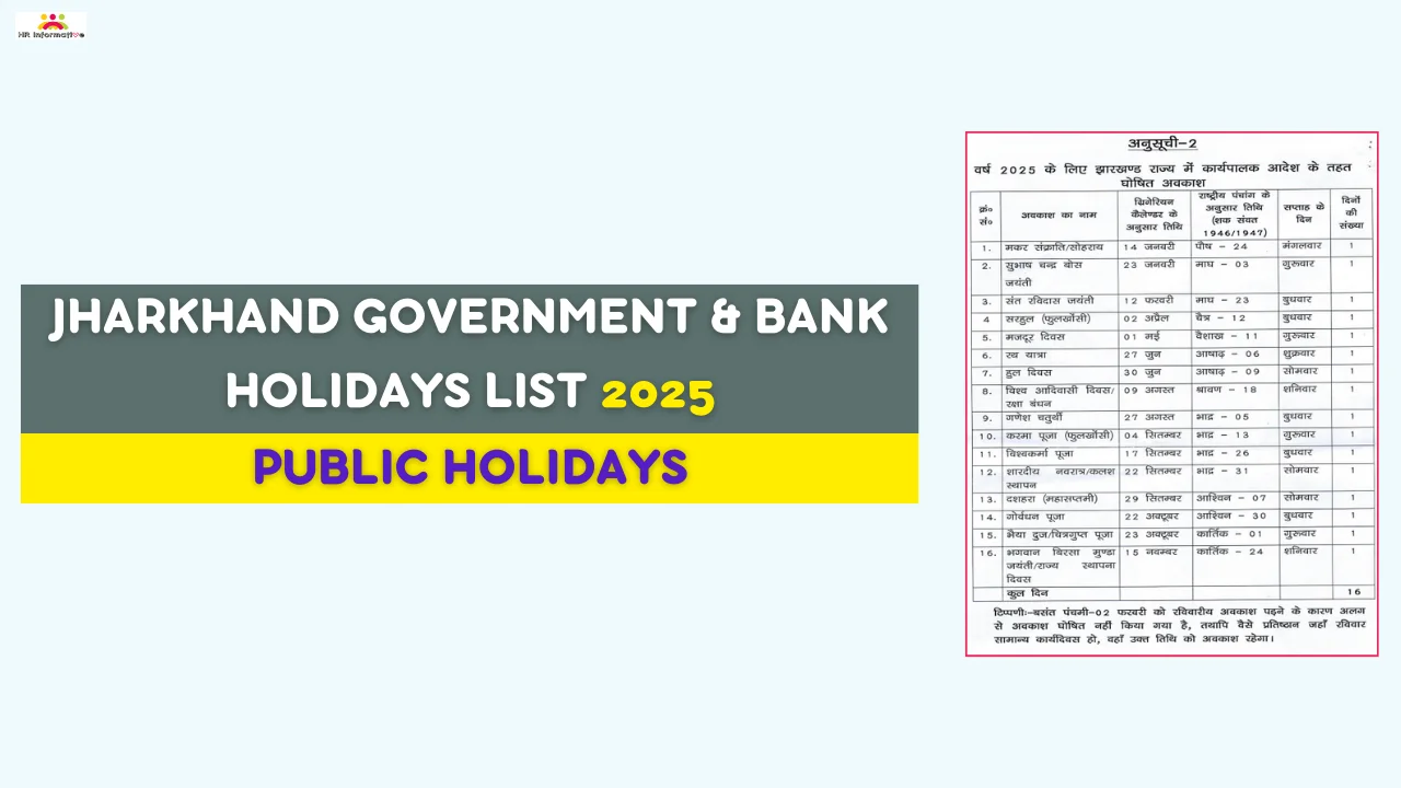 Jharkhand Government Holidays List 2025 HR Compliance Labour Law