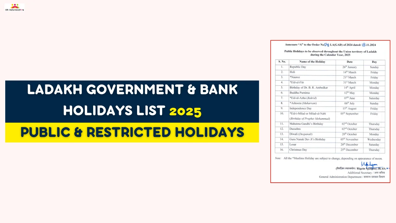 Ladakh Government Holidays List 2025