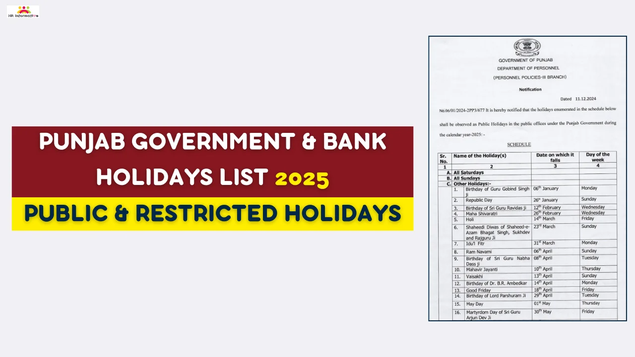 Punjab Government Holidays List 2025 » HR Compliance Labour Law