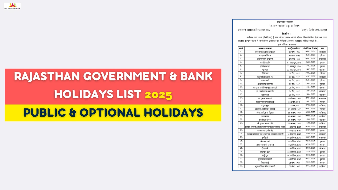 Rajasthan Government Holidays List 2025 » HR Compliance Labour Law