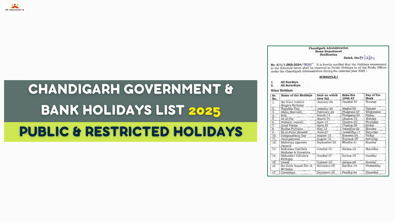 Chandigarh Government Holidays List 2025 » HR Compliance Labour Law