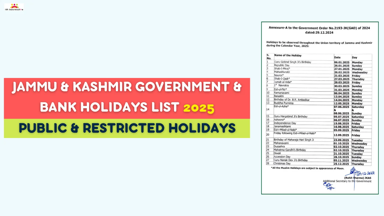 Jammu and Kashmir Government Holidays List 2025 4 Jammu and Kashmir Government Holidays List 2025