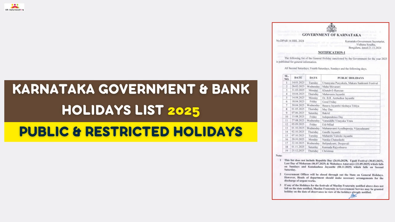 Karnataka Government Holidays List 2025 » HR Compliance Labour Law