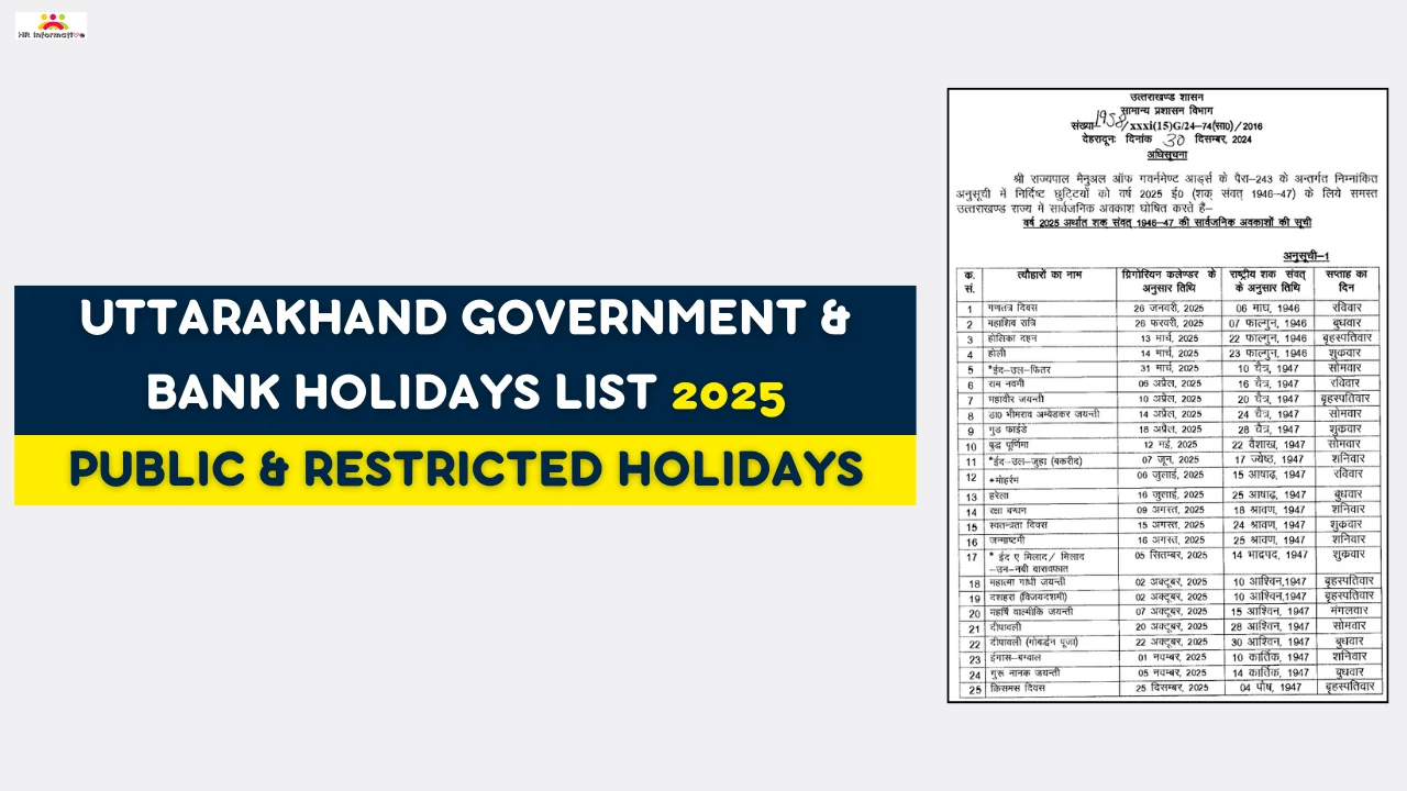 Uttarakhand Government Holidays List 2025 » HR Compliance Labour Law