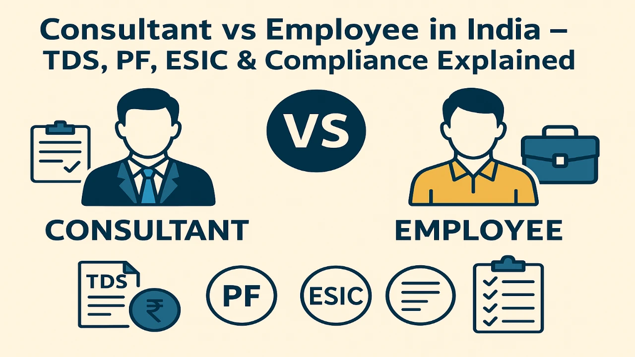 Consultant vs Employee in India – TDS, PF, ESIC & Compliance Explained