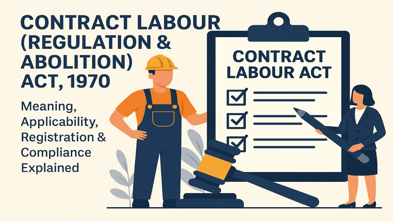 Contract Labour (Regulation & Abolition) Act, 1970 – Meaning, Applicability, Registration & Compliance Explained