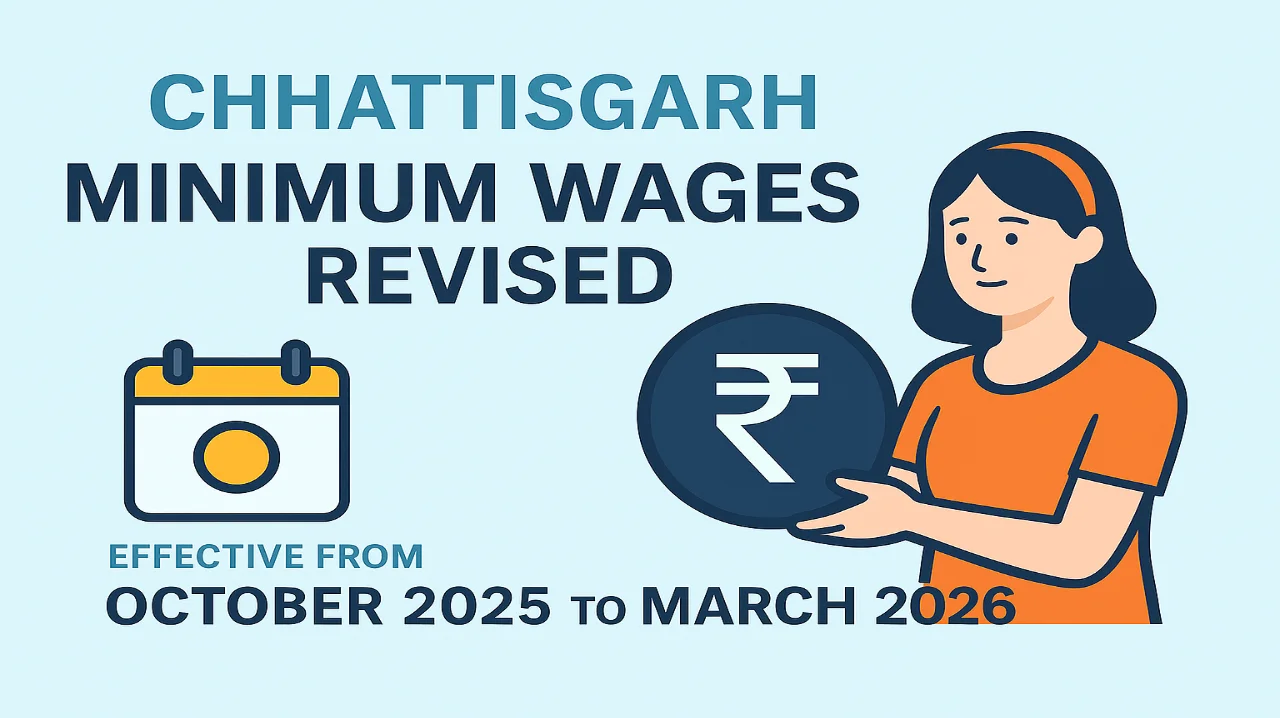 Chhattisgarh Minimum Wages Remain Unchanged from October 2025 to March 2026