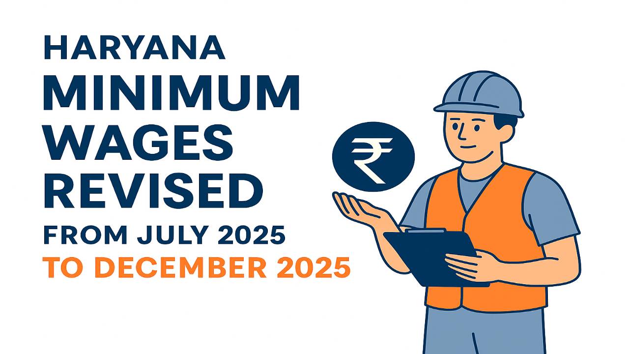 Haryana Minimum Wages Revised from July 2025 to December 2025