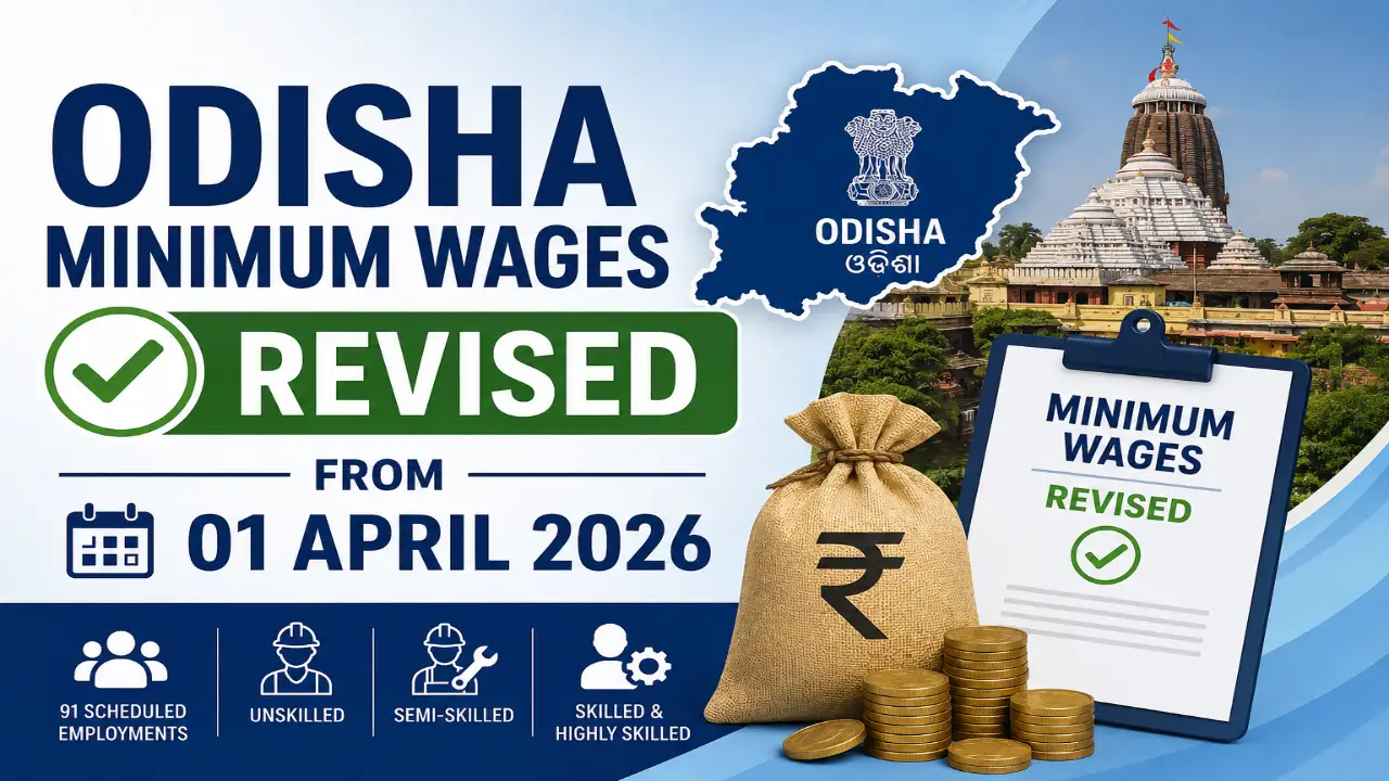 Odisha Minimum Wages Revised from 01 April 2026