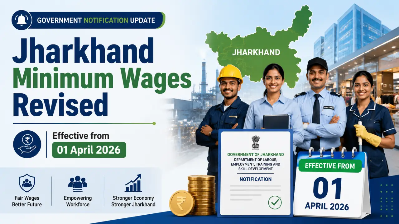 Jharkhand Minimum Wages Revised from 01 April 2026