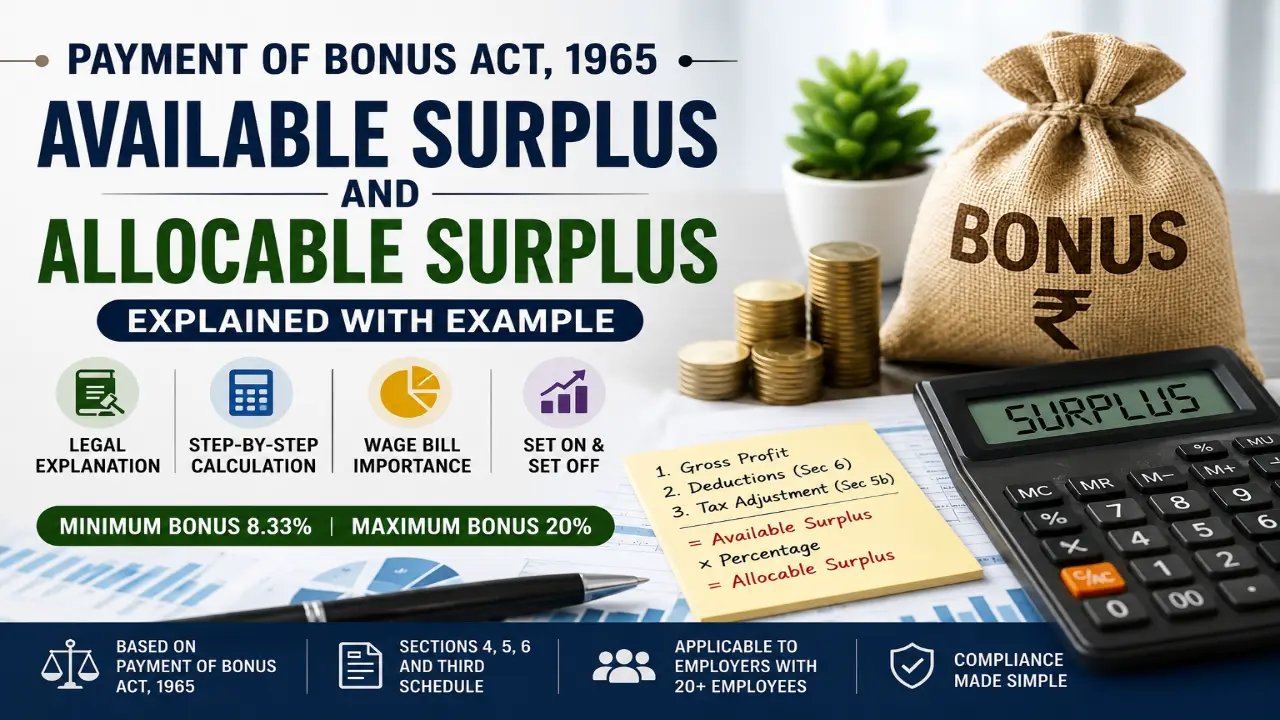 Available Surplus and Allocable Surplus Under the Payment of Bonus Act